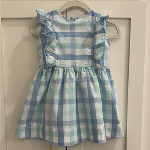 Eyelet & Ivy Blue/White Plaid Ruffle Dress 18M